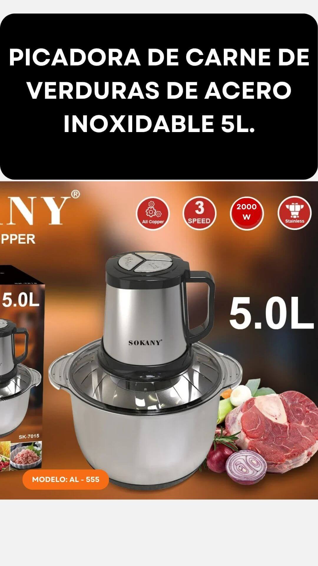 🤩PICADOR ELECTRICO DE ACERO INOXIDABLE 👌!!!