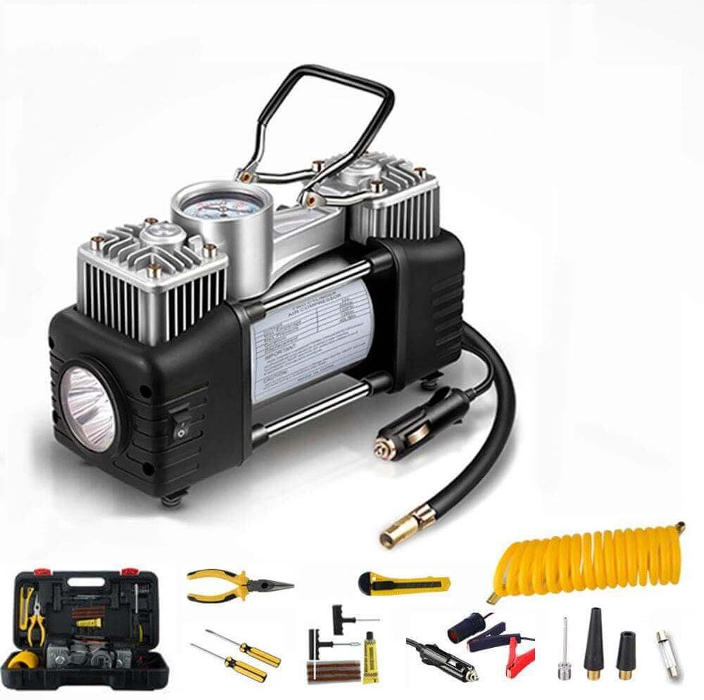 COMPRENSOR DE AIRE PORTATIL PARA AUTO - MOTO - CAMIONETA
