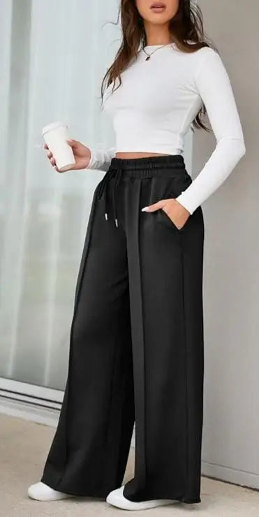 PALAZO DE DAMA FRANELA PEINADO 👖🧣
