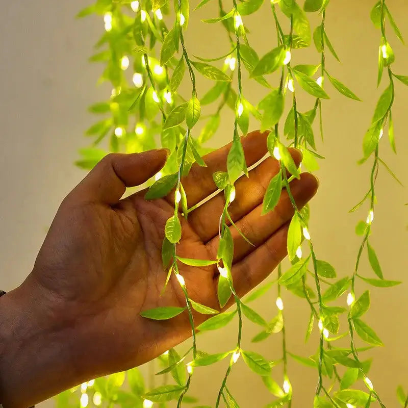 🔦CORTINA DE HOJAS ARTIFICIALES CON LUCES LED ⌛⏰