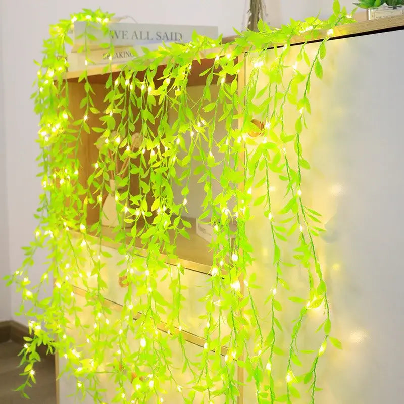 🔦CORTINA DE HOJAS ARTIFICIALES CON LUCES LED ⌛⏰