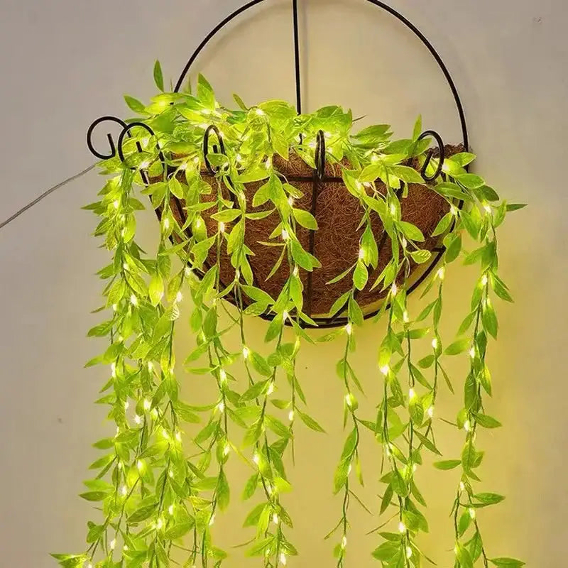 🔦CORTINA DE HOJAS ARTIFICIALES CON LUCES LED ⌛⏰
