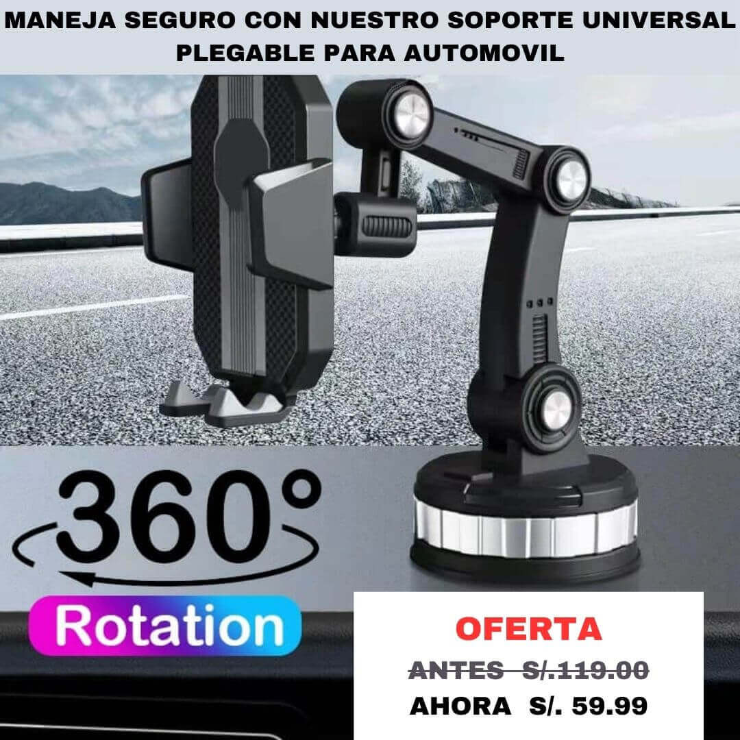 📌SOPORTE PARA CELULAR TABLERO TIPO VENTOSA  360º UNIVERSAL 🚘